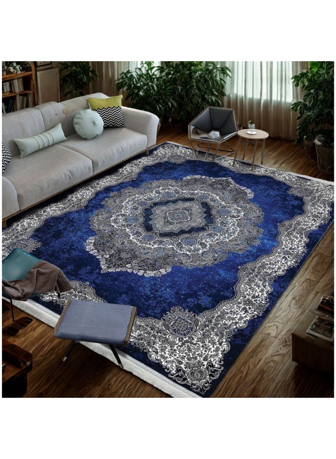 SMART HOME Large padded floor mat with a soft velvet surface and non-slip backing - Living room rug - Majlis rug - Lounge rug - Luxurious decorative rug - Elegant rug with modern patterns for living rooms and majlis - Size 350x250 cm - Suitable for everyday use and entertaining - Image 5